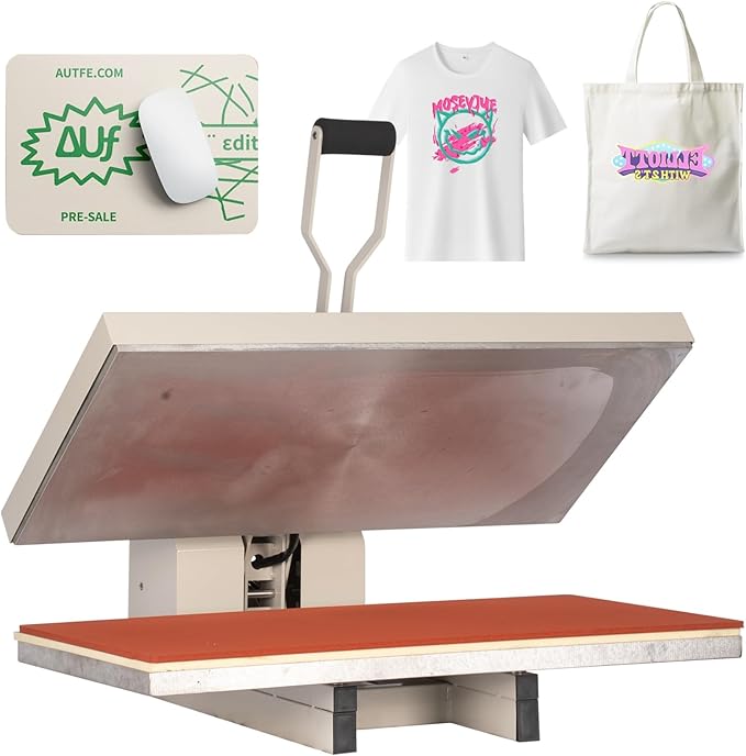 Heat Press 16x32 in, Large Format Manual Heat Press Machine for T Shirts, Swing Away T Shirt Pressing Machine for Garments Bag Textile Curtain Mousepad, with Slide-Out Base, Grey