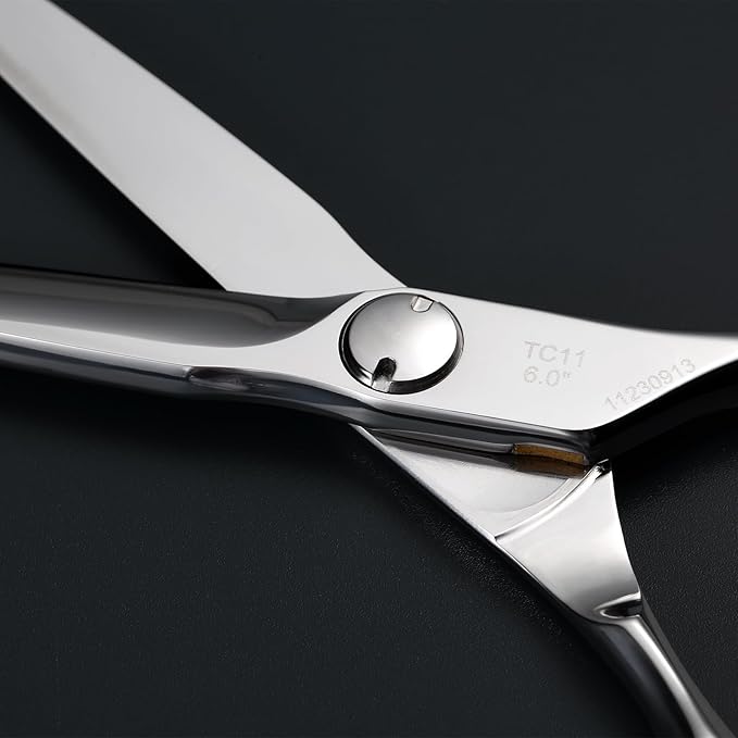 AOLANDUO Master Series VG10 Steel Professional Hair Cutting Scissors, Ultra-Sharp Barber & Stylist Shears, Best Hair Cutting Scissors Professional, 1 Count, 6.0 Inch, Silver White