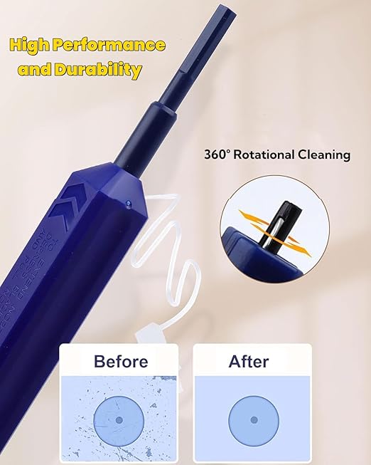 Zenithra Fiber Optic Cleaner,2PCS Fiber Optic Cleaning Pen 1.25mm Ferrules LC/MU FTTH Connector Cleaning Tools with 800+ Times