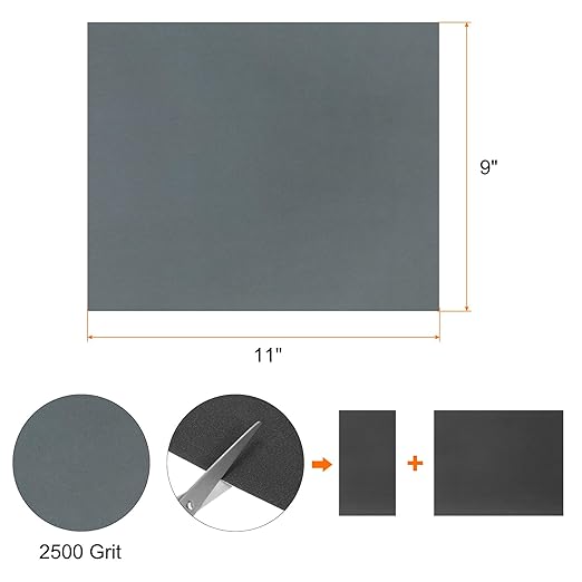 HARFINGTON 25pcs Sandpaper 2500 Grit 9 x 11 Inch C-Weight Backing Silicon Carbide Abrasive Wet Dry Sanding Sheets for Wood Finishing, Metal Sanding, Automotive Polishing