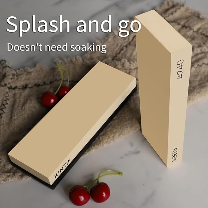 Whetstone Knife Sharpening Stone Cuts fast Splash and go No need to soak Rough Grit #240 Knife Sharpener…