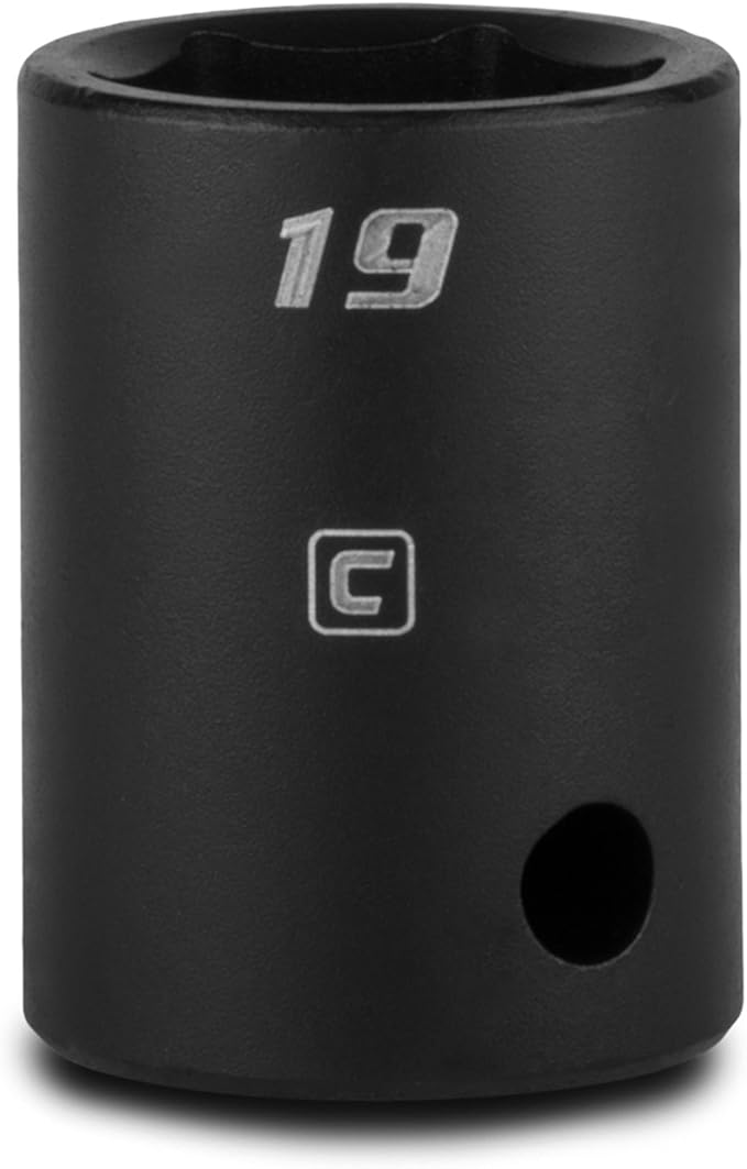Capri Tools 19 mm Shallow Impact Socket, 1/2-Inch Drive, 6-Point, Metric