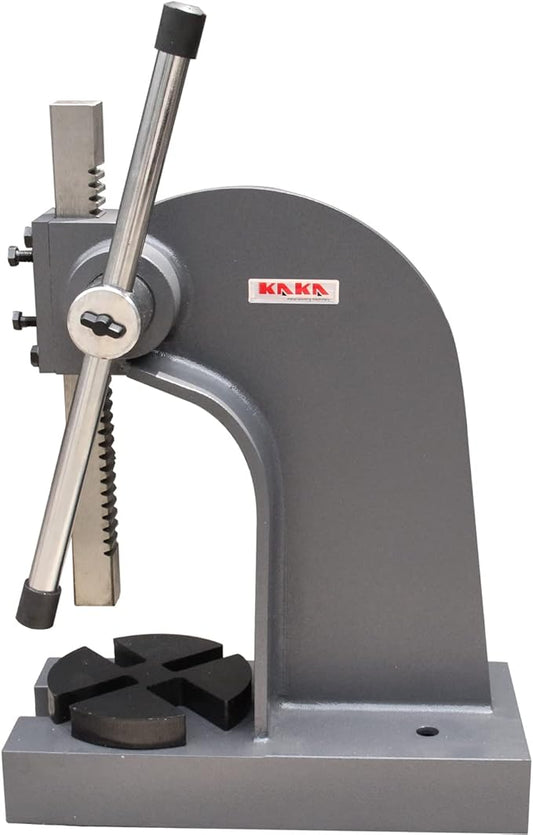 KAKA INDUSTRIAL Arbor Press, 2-Ton Capacity Manual Arbor Press, 7-Inch Height with 4-Position Plate, Portable Hand Press for Bearing Installation, Metal Bending, and Workshop AP-2
