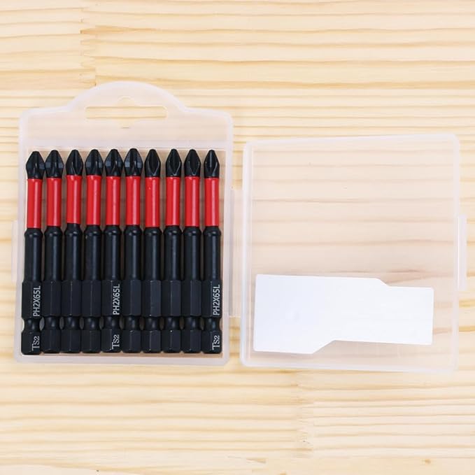 AUTOTOOLHOME 10 Pack Phillips PH2 Magnetic Anti Slip Screwdriver Bit Set 2.5" L TS2 Anti-Slip Long Drill Bits Impact Driver Bits