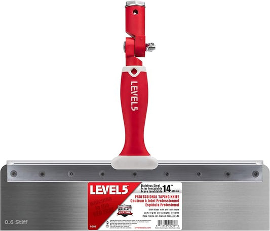 LEVEL5 14" Offset Knife, 0.6mm STIFF Stainless Steel Blade | Soft-Grip Handle | 5-386