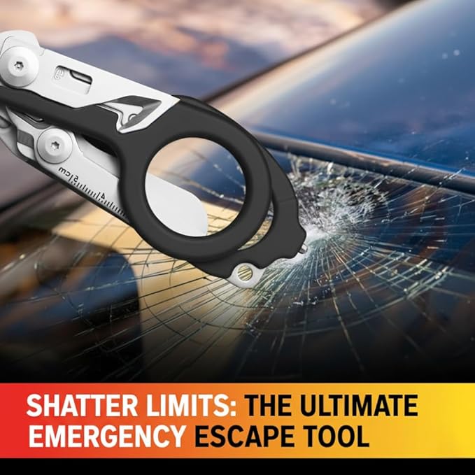 Pro 6-in-1 Foldable Trauma Shears with Strap Cutter, Stainless Steel Medical Scissors for Nurses, Raptor Trauma Shears Holster with Glass Breaker, Surgical EMT Scissors for Nursing Students & Doctors