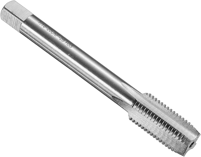 uxcell Hand Bottom Tap 7/16-20 UNF 2B Thread Bottoming Style Threading Taps High Speed Steel HSS6542 Straight Flutes Screw Tapping Tool