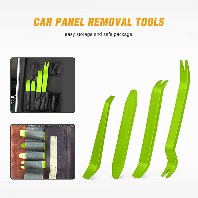 GOOACC Auto Trim Removal Tool Kit No-Scratch Tool Kit for Car Audio Dash Window Molding-4PCS (Green)