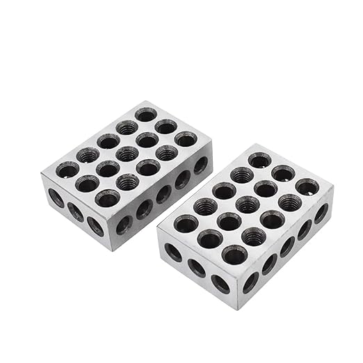 5 Pair of 1-2-3 Blocks Matched Pair with 23 Holes Precision Machinist Milling 0.0002In for Milling Machine Jig