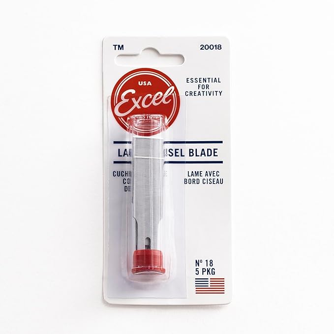 Excel Blades #18 Wood Chisel Blades ??1/2" High Carbon Steel Replacement Blades (100-Pack) ??Fits K2, K5, K6 Handles ??Precision Carving, Shaving, and Crafting ??Made in USA