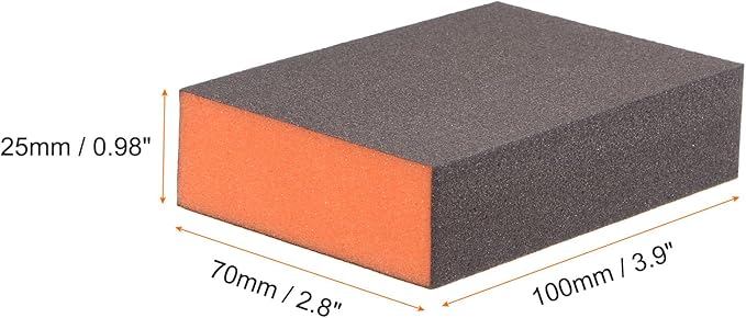 HARFINGTON 4pcs Sanding Sponge Blocks #240 (1200-1500 Grits) Wet/Dry Hand Sanding Sponges, 100x70x25mm Foam Sanding Block Pad for Polishing Kitchen Metal Wood Drywall Furniture, Brown&Orange