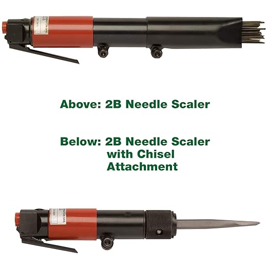 CS Unitec | 199.3120 | 2B Needle Scaler and Chisel Scaler Combination Kit. Inline-Grip, Air-Powered, 19 Needles, 3000 Blows per Minute, 5.75 Lbs ??Made in England
