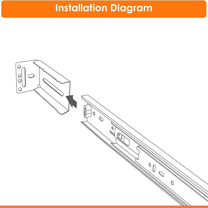 2 Pairs | Rear Mounting Brackets for Face Frame Cabinets - Compatible with HBL' 1.77 Inch (45mm) Width Drawer Slides, 0 to 3.5 Inch Adjustable.