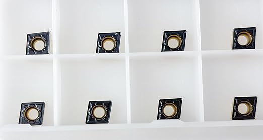 CCMT21.51 Carbide Inserts 10-Pack - CCMT060204 CNC Lathe Turning Tool for Steel - Tin Coated Semi-Finishing Chipbreaker Replacement Cutters - High Precision CNC Milling Inserts for Metalworking