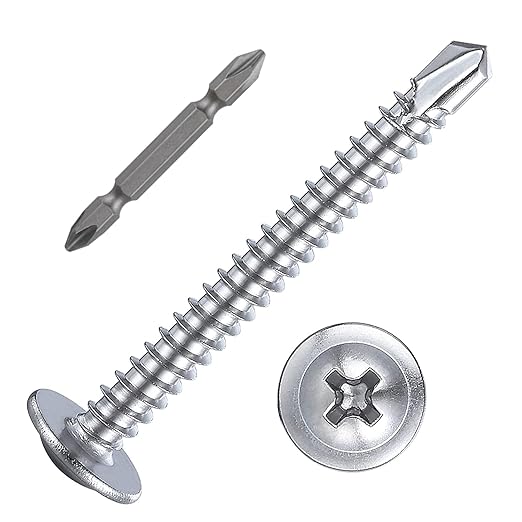 (150 pcs) Wensilon #10횞1-1/2?쓋or Sheet Metal Self-Tapping Screws 410 Stainless Steel Truss Head High-Strength Quick Tapping Screws