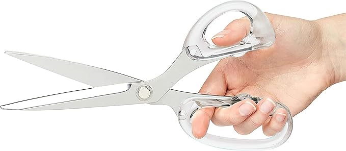 OfficeGoods 9??Stainless Steel Acrylic Scissors for Office and Home - Aesthetic and Sharp All Purpose Scissors, Perfect for Sewing, Arts and Crafts - Silver