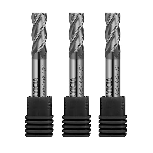 3PCS 5/16" Carbide Square End Mills Set 4 Flute AlTIN Coated CNC Milling Bits for Alloy Steels, Hardened Steels, Cast Iron