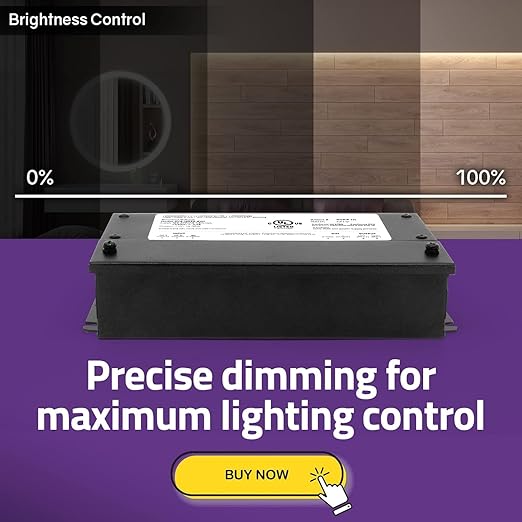 HitLights 200W Dimmable LED Driver, Electronic Transformer, 120V AC to 24V DC Power Supply for LED Strip Light, IP66 Rated, Dimming with TRIAC, 0-10V, 1-10V, Potentiometer, 10V PWM, UL Listed, Class 2