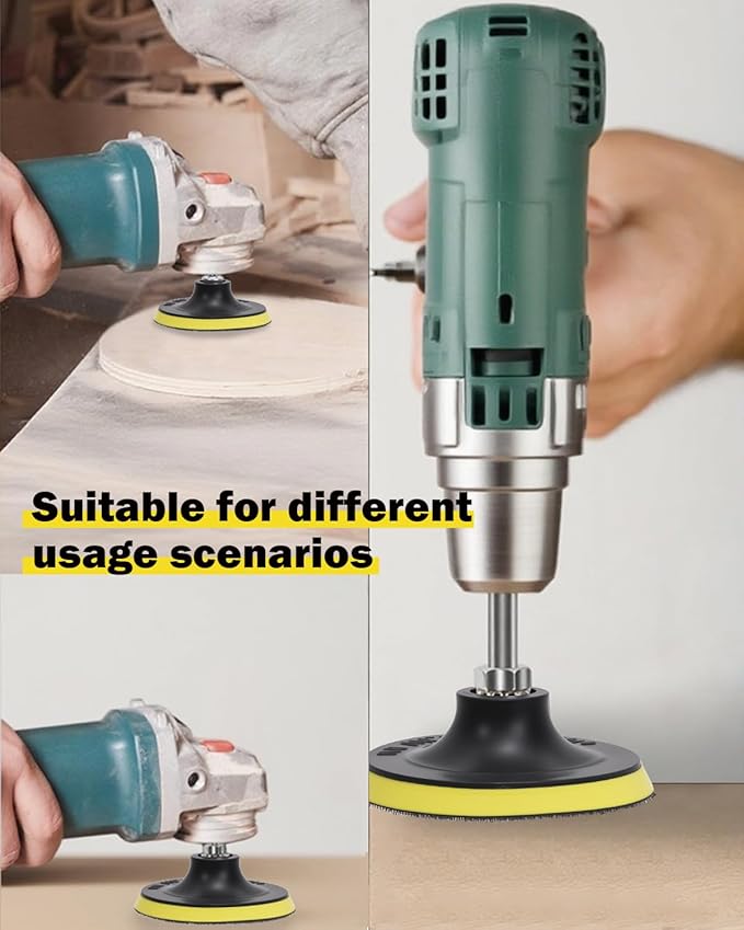 4 Inch Diamond Polishing Pads Kit, 14 Pcs Granite Polishing Pads 50#-3000# Pads with Metal Rods, for Granite, Concrete, Marble, Stone, Tiles, with Floor Grinder or Polisher