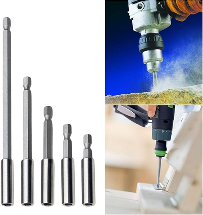 10 Pcs Magnetic Drill Extension Bit Holder, 1/4 inch Hex Shank Quick Release Screwdriver Drill Bit Holder Extension Set for Screws, Nuts, Drills, Handheld Drivers 50/60/ 75/100/ 150mm