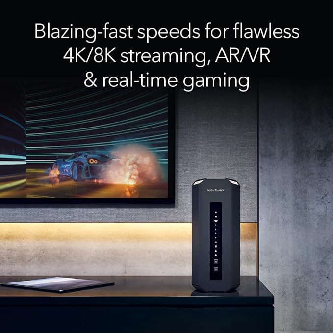NETGEAR Nighthawk Tri-Band WiFi 7 Router (RS700S) - Router Only- BE19000 Wireless Speed (up to 19 Gbps) ??10 Gig Internet Port - Covers up to 3,500 sq. ft. ??1-Year Armor & Free Expert Help