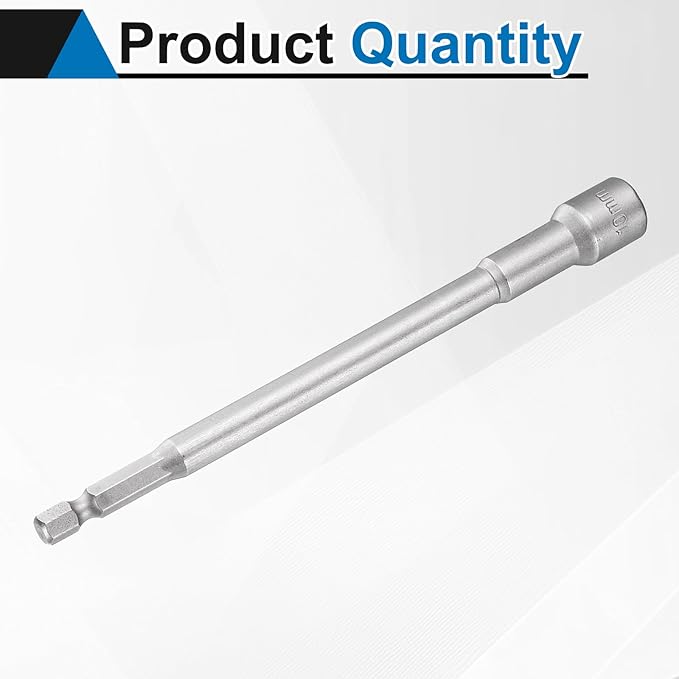 HARFINGTON Nut Driver Drill Bit 10mm Metric Socket 1/4" Hex Shank 5.91" (150mm) Long Magnetic 6-Point Sockets Quick Change CR-V Steel Bolt Setters for Power Drill Drivers