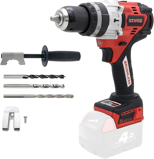 18V Brushless Heavy-duty Impact Drill,122 ft-lb(165Nm), 31500 IPM, 1/2" Keyless Metal Chuck, 20+1+1 Clutch, Cordless Hammer Drill Kit for Drilling Brick Wall, Metal, Wood
