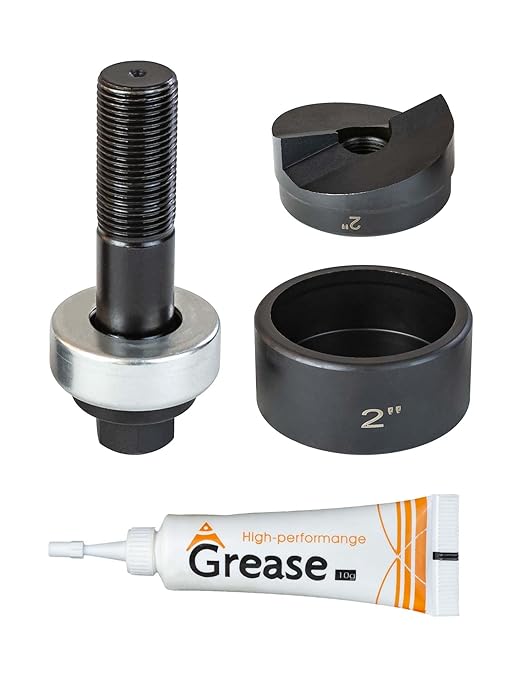 2" Conduit Knockout Punch Unit with Manual Draw Stud - 2.42" Actual Hole Size, Versatile Usage and Precise Punching Capability