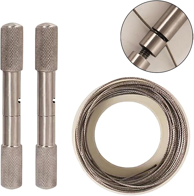 Stainless Steel Cable Saw,Hand Pocket String Rope Saw,Manual Camping Removal Compact Wire Saw Dehorning Saw Handles/Wire for PVC Pipe Cutting,Emergency,Sheep