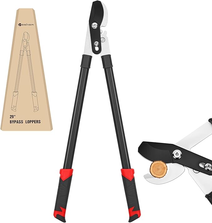 Yesker 29 Inch Loppers for Tree Trimming Heavy Duty Bypass Loppers Powerful Gear Action Sharp Steel Blade Tree Trimmer up to 1.5" Dia Cut Capacity Non-slip Handle Branch Cutter for Garden Maintenance