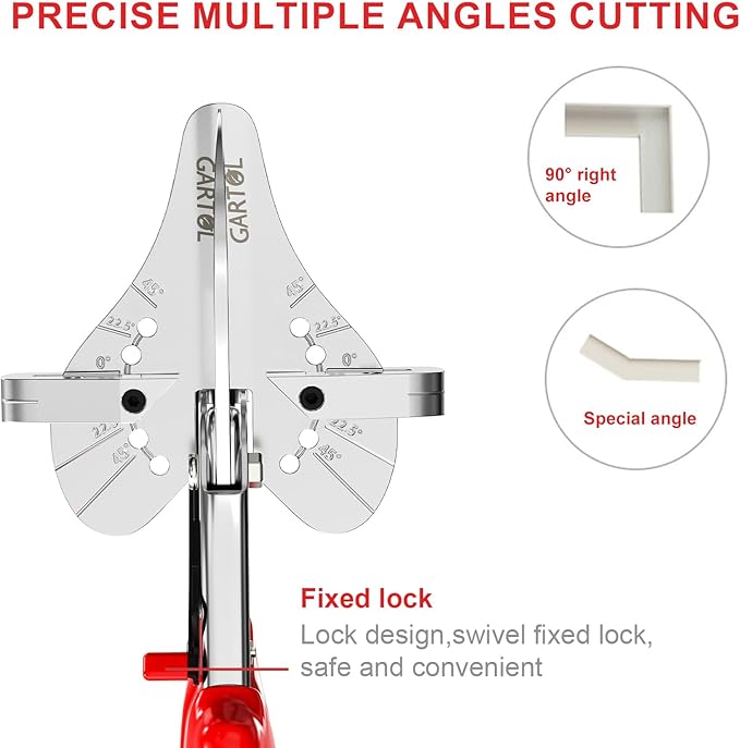 GARTOL Miter Shears 22.5째-135째 Adjustable ??Precision Angle Cutter for Molding, Shoe Molding, Quarter Round, PVC, Wood Trim, MDF, Heavy-Duty Multi-Angle Cutting Tool with SK5 Steel Blade & Spare Blade