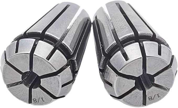 2pcs ER11 1/8 inch Spring Collet Precision Mill Chuck Collet CNC Engraving Machine & Router Milling Lathe Tool Holder (2pcs ER11 1/8)