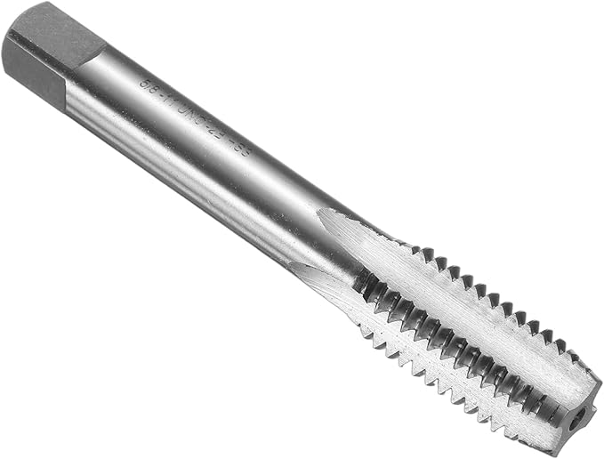 uxcell Hand Bottom Tap 5/8-11 UNC 2B Thread Bottoming Style Threading Taps High Speed Steel HSS6542 Straight Flutes Screw Tapping Tool