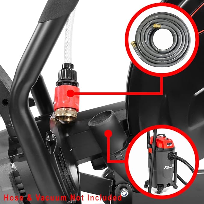 XtremepowerUS 2600W 14" Concrete Saw Electric Cutter Wet/Dry Circular Concrete Cement Cut Off Floor Saw Water Feed Dust Port, Black/Red. Cutting Saw ONLY