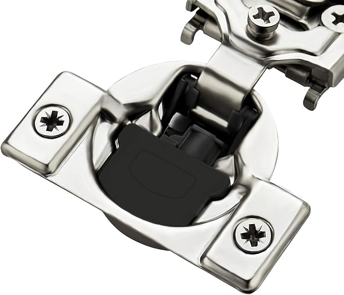 Ravinte 20 Pack 10 Pair 1/2 inch Overlay Soft Close Hidden Door Hinge for Kitchen Cabinet Stainless Steel Adjustable Satin Nickel Hardware