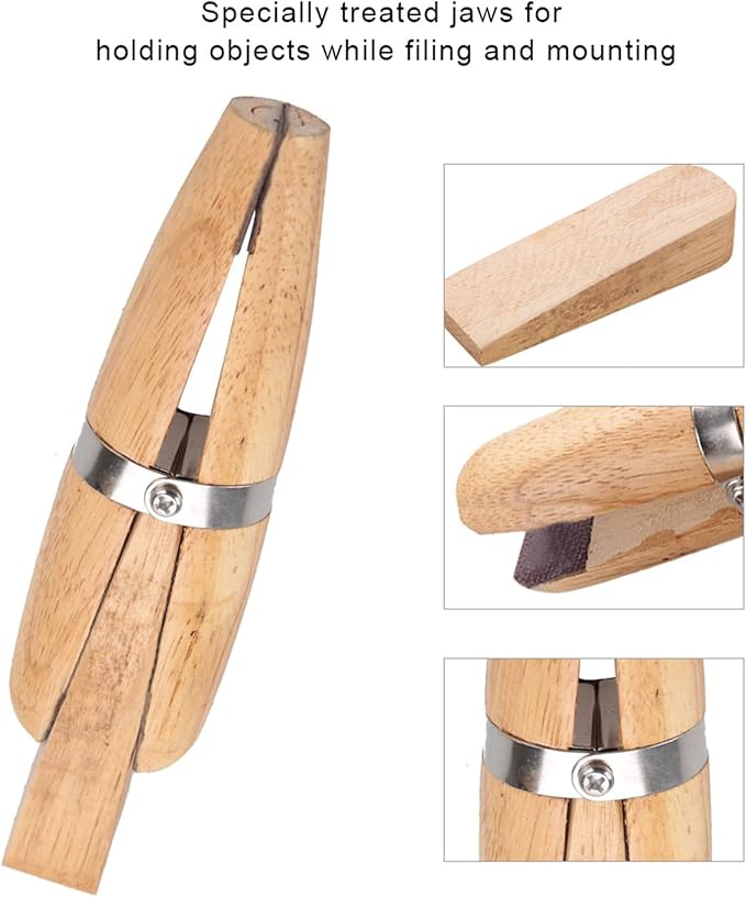 Wooden Ring Clamp, Portable Jaws Hand Tool for Jewelry Making Stone Setting Small Objects Grinding,Polishing,Engraving Repair