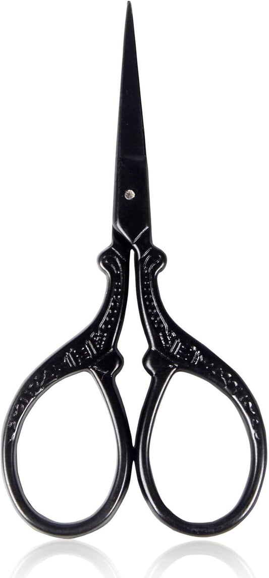 BIHRTC 3.6 Inch Embroidery Black Sharp Tip Stainless Steel Scissors Small Sewing for DIY Sewing Art Work Cross Stitch Household Needlepoint Scissors