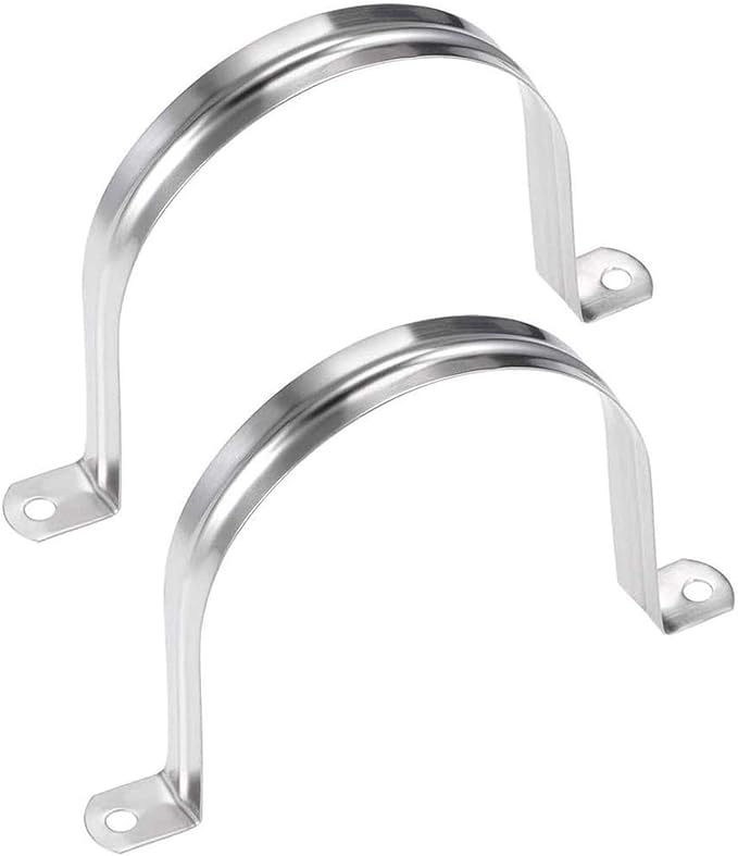 2 Pcs 6inch Rigid Pipe Strap,Two Hole Stainless Steel Strap U Bracket, Widened Tube Strap Tension Clip Assortment Kit Heavy Duty Pipe Clamp（160mm）