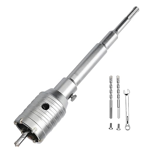 2-3/16 inch / 55mm Concrete Hole Saw with SDS Plus Shank Connecting Rod,Concrete Drill Bit,6.3mm Tungsten Carbide Tip Cement Hole Saw for Concrete Cement Brick Wall (55mm (2-3/16 inch))