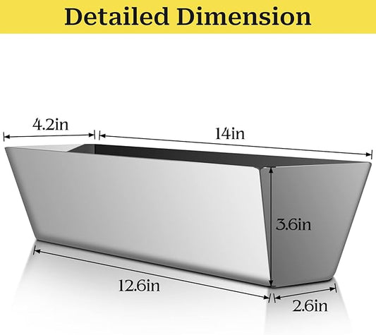 DEKEones Drywall Pan Mud, 12??Stainless Steel Watertight Reinforced Mud Pan, Tapered Sides, Drywall Tool Tray Bucket