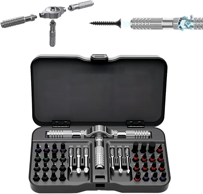 40 in 1 Magnetic Ratchet Screwdriver Set, 2026 New DIY Ratchet Screwdriver Set with T Handle Detachable, Multifunctional Precision Repair Tool Sets With Detachable Handle (40 in 1)