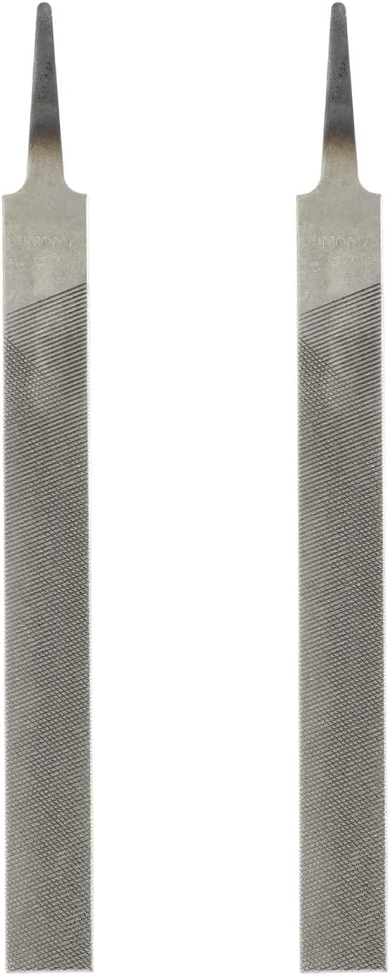 HARFINGTON 2pcs Flat Coarse Cut File 6" Double Cut Teeth High Carbon Steel Hand Rasp File without Handle for Metal Wood Deburring Removing