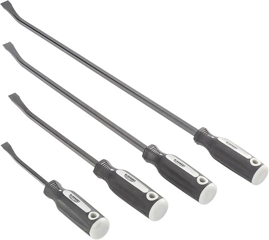 Blackout XP Heavy Duty Pry Bar Set, 4 Piece Mechanic Tool Set with Comfort Grip and Maximum Leverage, Black