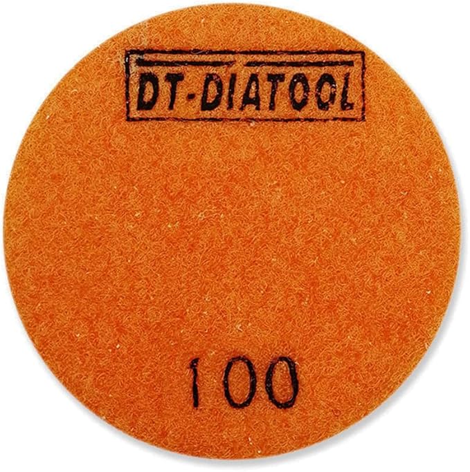 DT-DIATOOL Concrete Polishing Pads 3 inch/80mm for Concrete, Cement and Terrazzo Floors Processing, Repairing and Renovating, Dry or Wet Use Diamond Grinding Pads Grit 100 3pcs