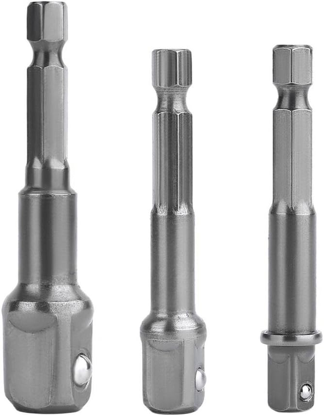 Impact Socket Adapter Set for Drill - 1/4 3/8 1/2" Impact Grade Driver Bit Set Extension Bit with Holder Ratchet Wrench Nut Hex Drive Adapter