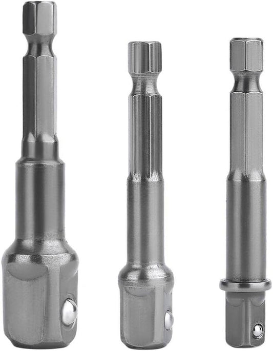 Impact Socket Adapter Set for Drill - 1/4 3/8 1/2" Impact Grade Driver Bit Set Extension Bit with Holder Ratchet Wrench Nut Hex Drive Adapter