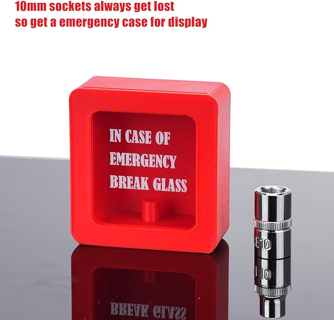 10mm Socket Display Holder,In Case of Emergency Break Glass Box,Essential Toolbox Accessory,Gift For Garage Wall,Workshop D챕cor