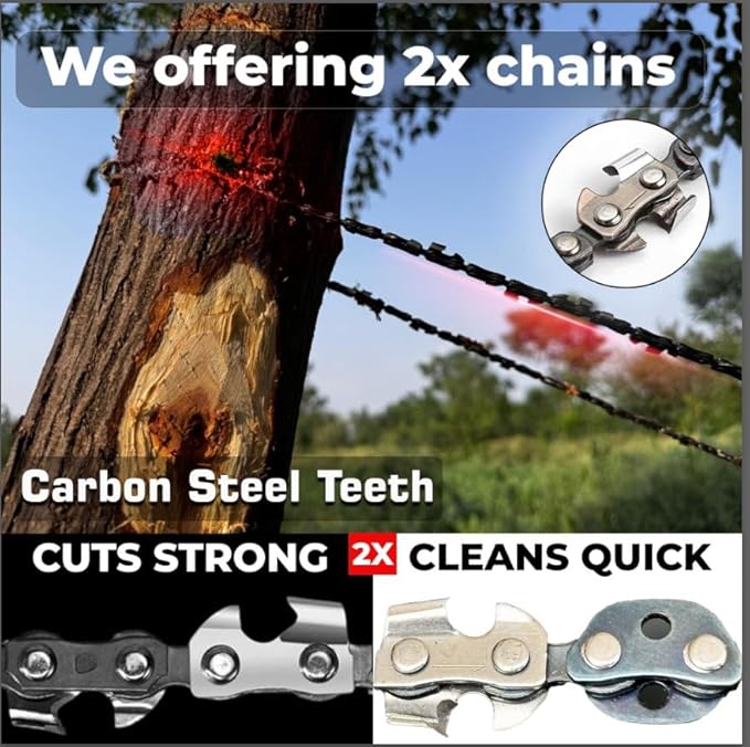2 Pack High Limb Rope Saw 55 Inch – Dual Sided Manual Chainsaw with 70 Sharp Teeth Tree Rope Chain Saw for High Limbs with Storage Box – Heavy Duty Rope Saw for Tree Cutting, Camping & Survival