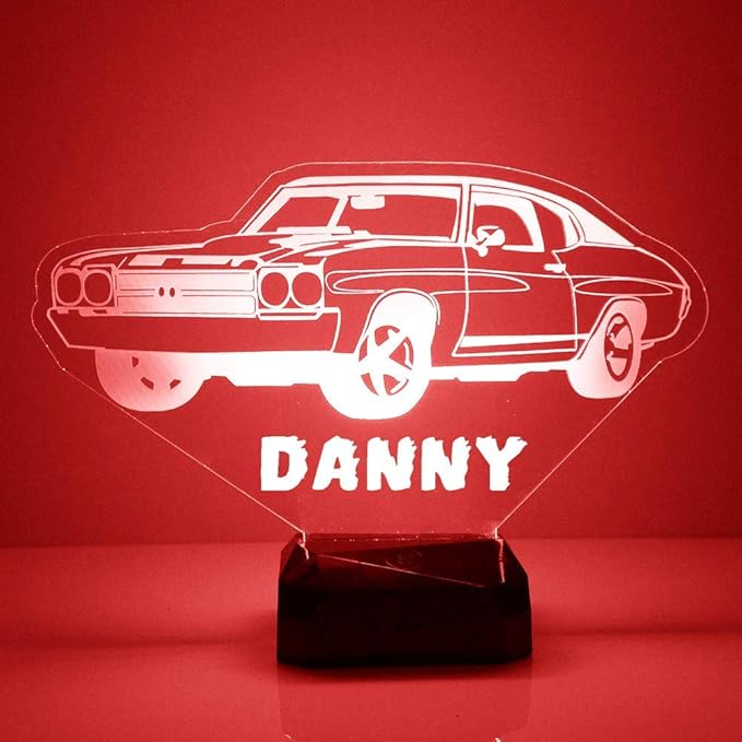 Transportation Custom LED Sign Night Light Lamp with Remote, Light Up Display with Personalized Name or Image, Customized and Made in The USA, Clear Acrylic Design Home Decor with 16 Colors, 4 Modes