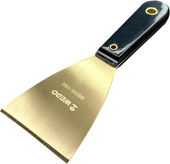 WEDO Brass Putty Knife 3",Paint Scraper, Spackle Knife, Wallpaper Scraper, Painters Tool, Crown Molding Tool, Paint Remover for Wood, Scraper,Length 8"